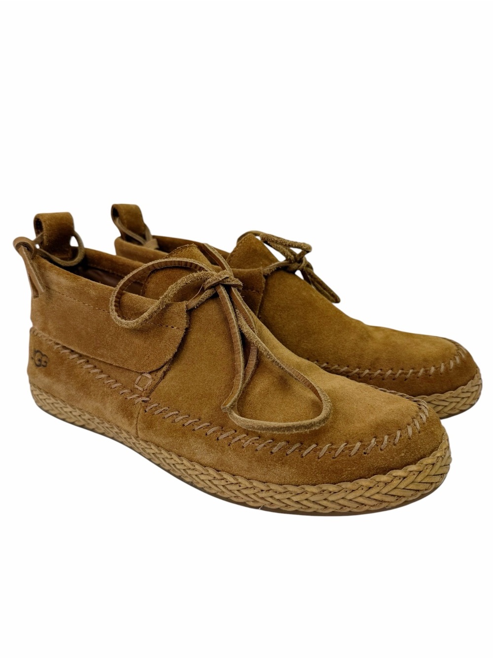 UGG Woodlyn Moc Moccasin Booties Chestnut Brown Suede Ankle Boots Womens Size 9